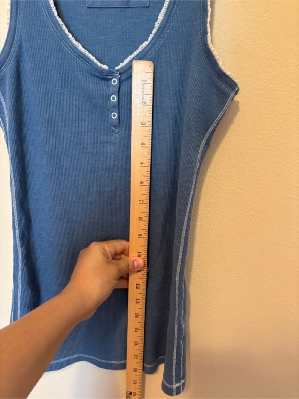 Make + Model Indigo Ribbed Tank with Contrast Trim - Picture 2 of 3